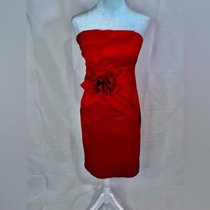 Women’s Red Strapless Cocktail/evening dress